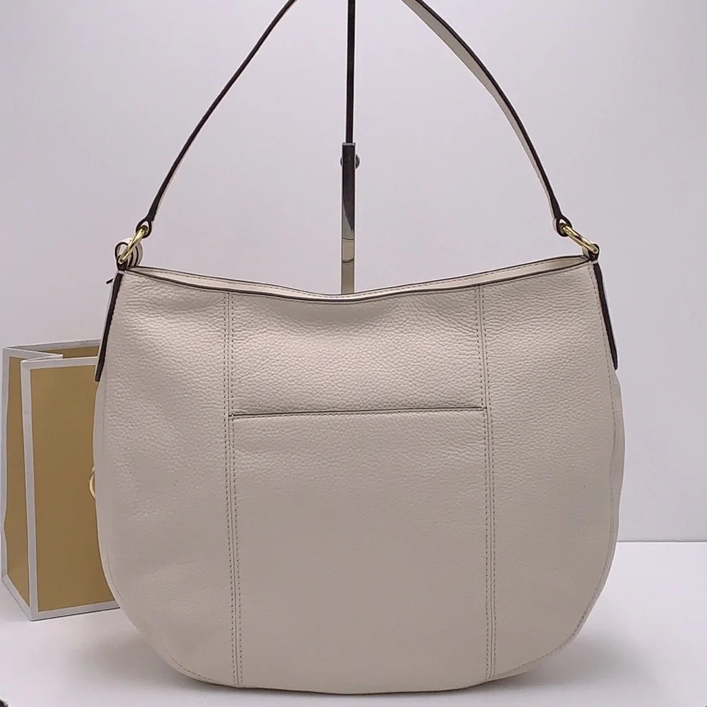 MICHAEL KORS BROOKE LG HOBO SHOULDER BAG LEATHER LT CREAM